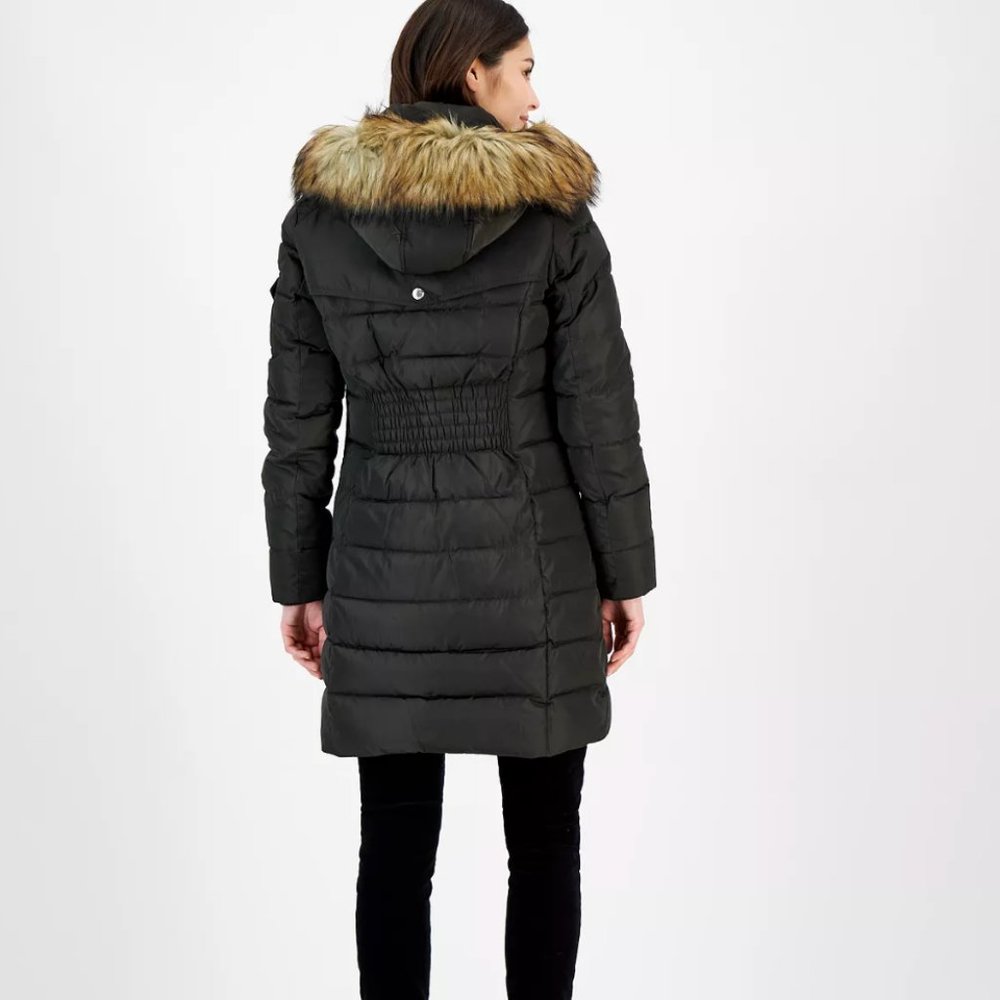 Michael Kors Women's Faux-Fur-Trim Hooded Puffer Coat - Picture 3 of 8